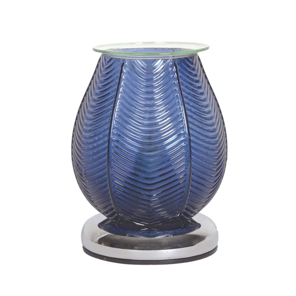 Aroma Blue Lustre Ribbed Electric Wax Melt Warmer £23.84